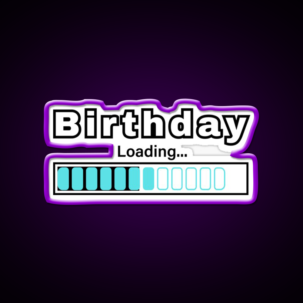 Fun Birthday Loading Bar Design Man Cave Bar Led Neon Sign Rgb Color - LED neon sign view 9