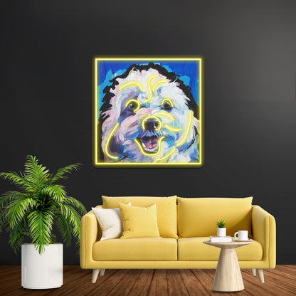 Fun Cavachon Dog Bright Colorful Pop Artwork Neon Led Signs - Shineneon