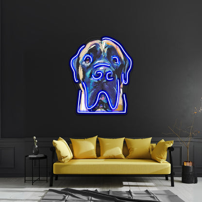 Fun English Mastiff Dog Bright Colorful Pop Artwork Neon Led Signs - Shineneon