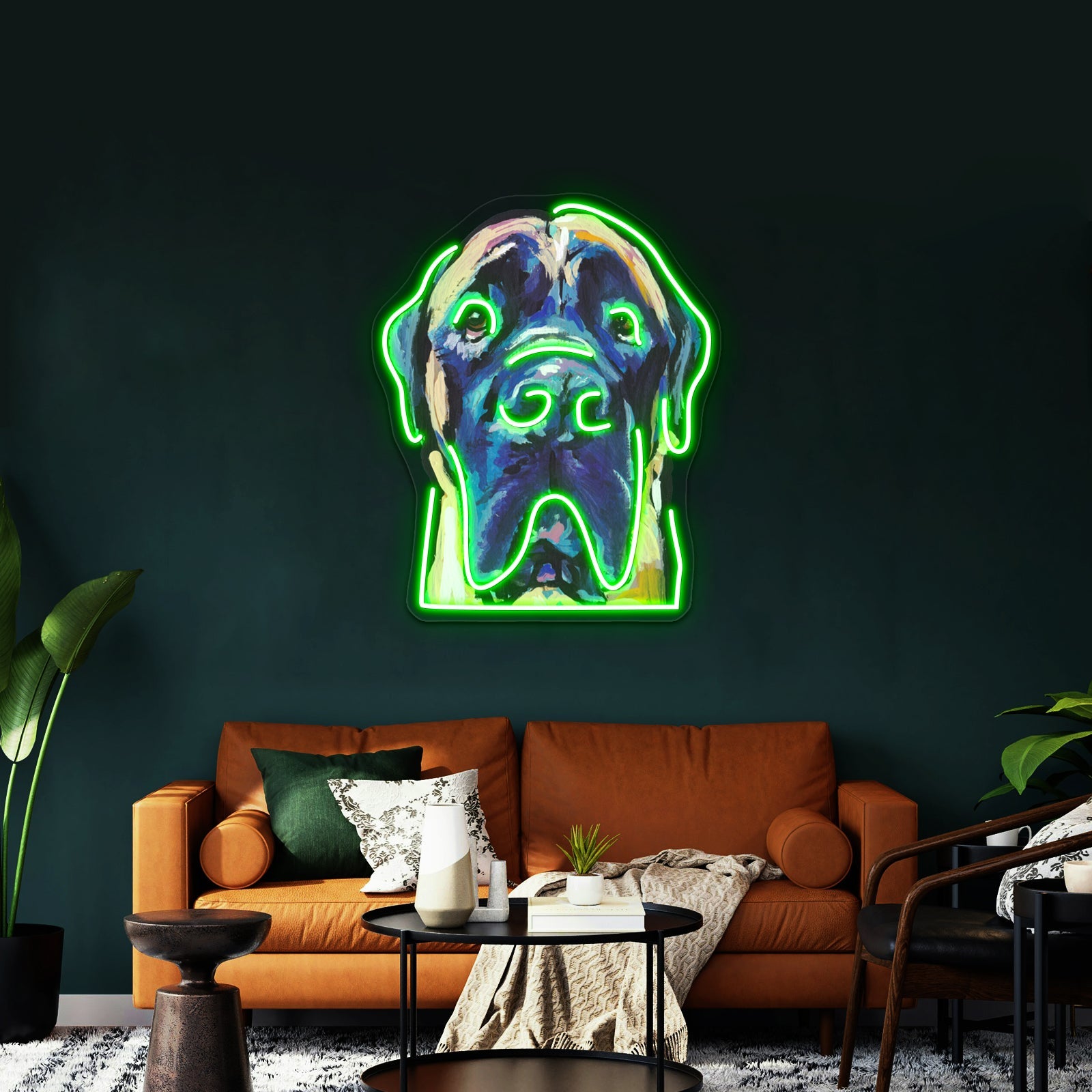 Fun English Mastiff Dog Bright Colorful Pop Artwork Neon Led Signs - Shineneon