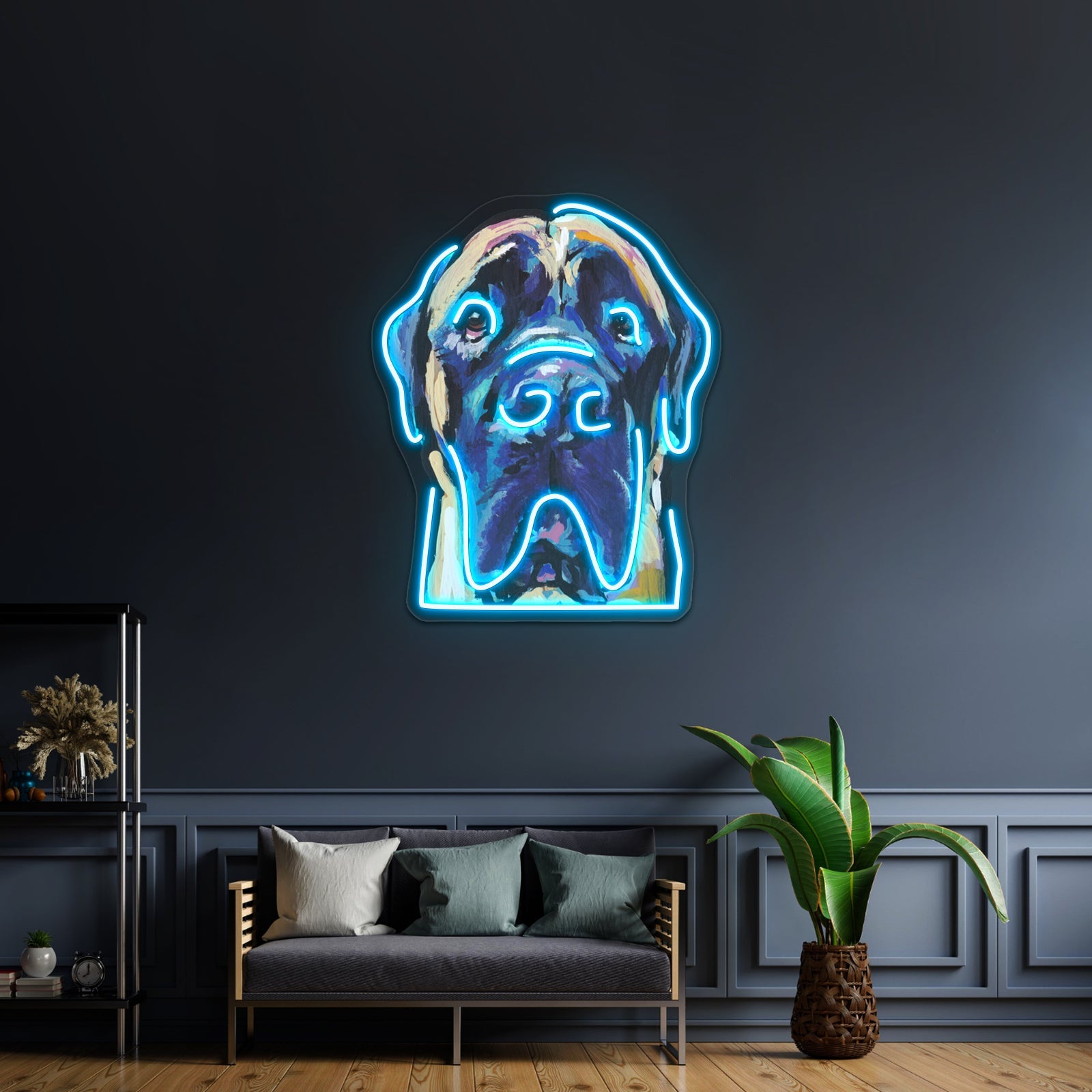Fun English Mastiff Dog Bright Colorful Pop Artwork Neon Led Signs - Shineneon