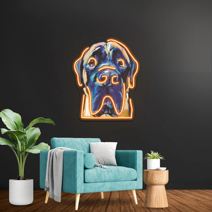 Fun English Mastiff Dog Bright Colorful Pop Artwork Neon Led Signs