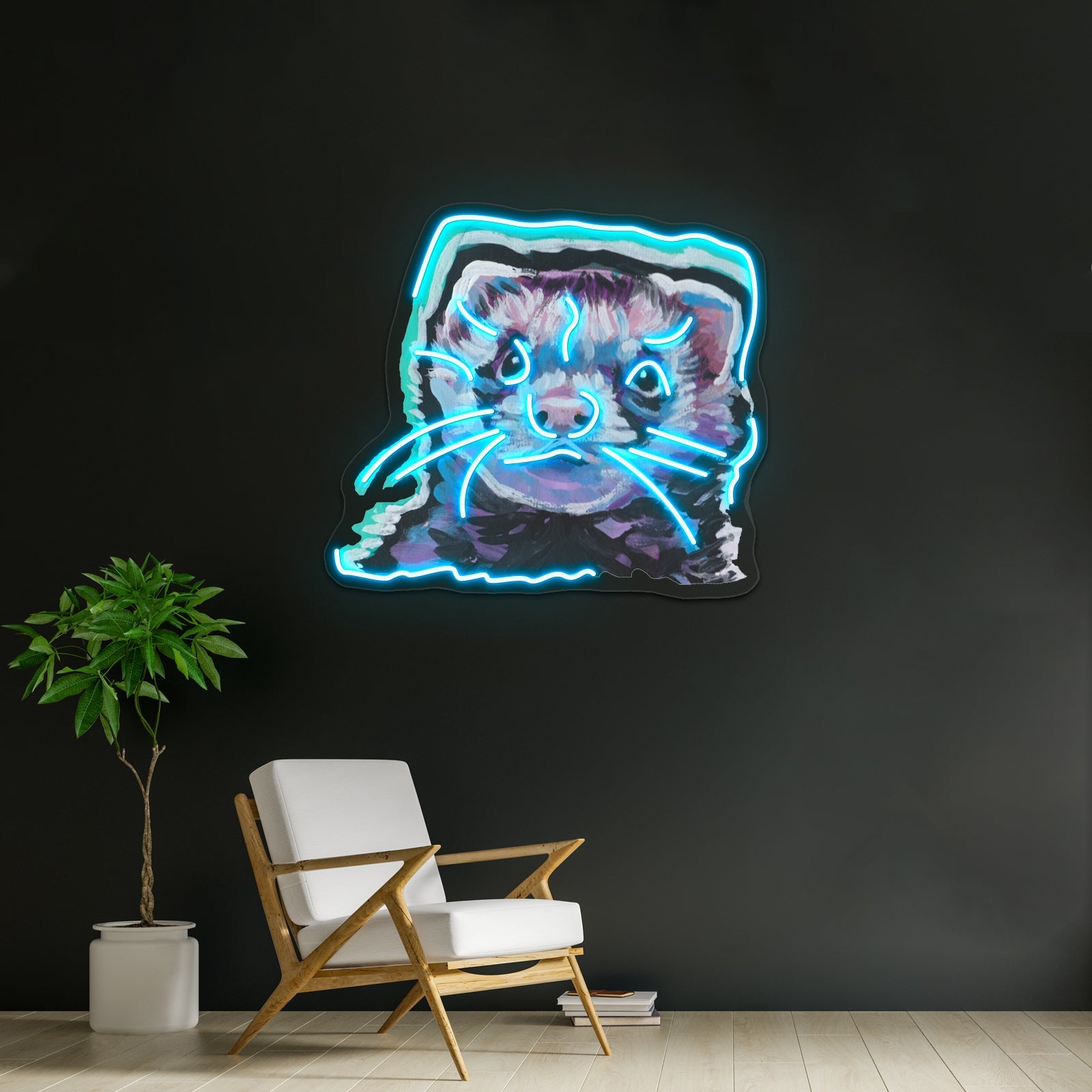 Fun Ferret Pet Bright Colorful Pop Artwork Neon Led Signs - Shineneon