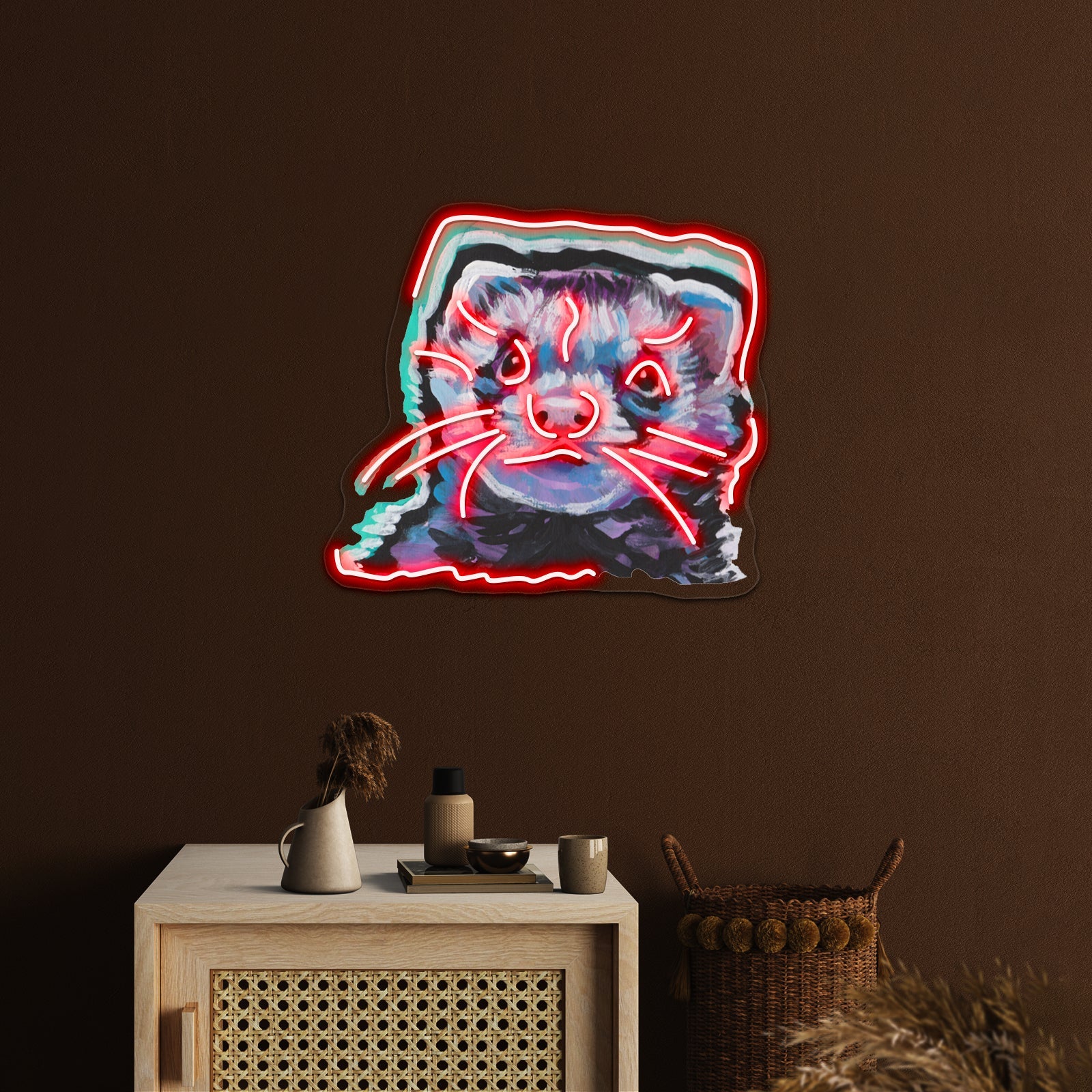 Fun Ferret Pet Bright Colorful Pop Artwork Neon Led Signs - Shineneon