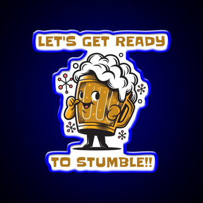 Fun Lets Get Ready To Stumble Beer Design Beer Bar Decor Led Neon Sign Rgb Color - LED neon sign view 5