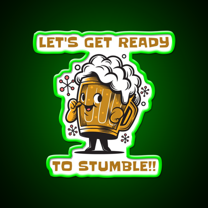 Fun Lets Get Ready To Stumble Beer Design Beer Bar Decor Led Neon Sign Rgb Color - LED neon sign view 8