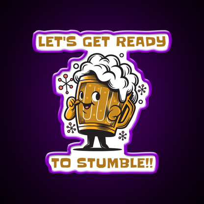 Fun Lets Get Ready To Stumble Beer Design Beer Bar Decor Led Neon Sign Rgb Color - LED neon sign view 9