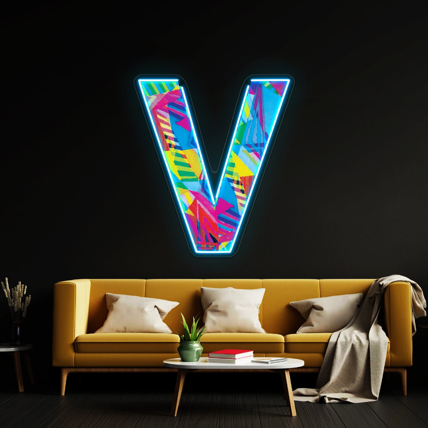 Fun Letter V Wall Artwork Neon Signs