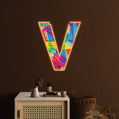 Fun Letter V Wall Artwork Neon Signs