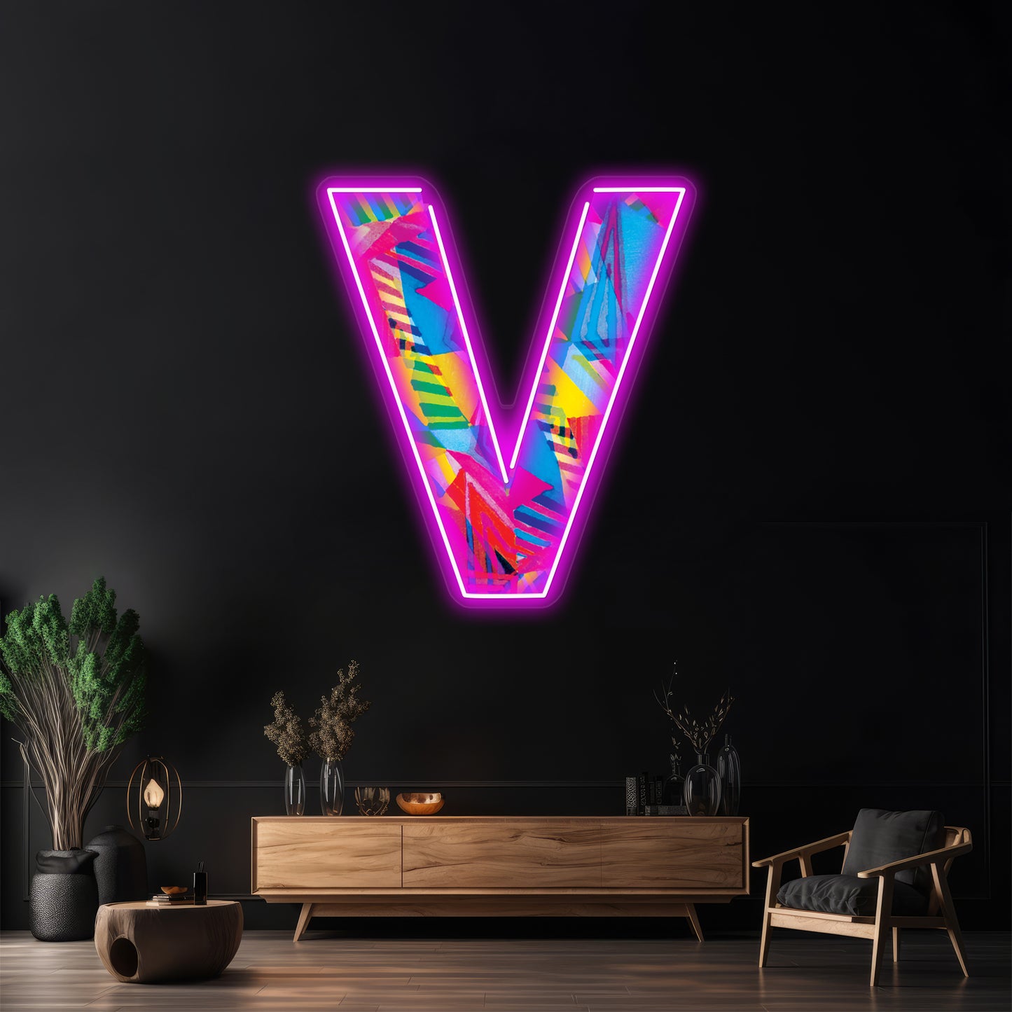 Fun Letter V Wall Artwork Neon Signs