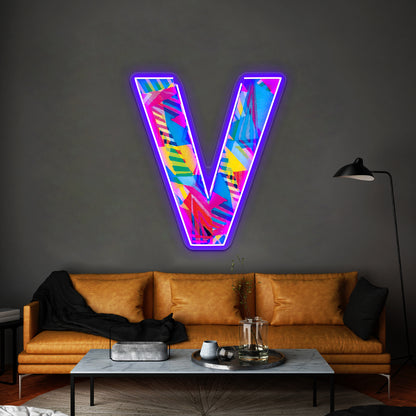 Fun Letter V Wall Artwork Neon Signs