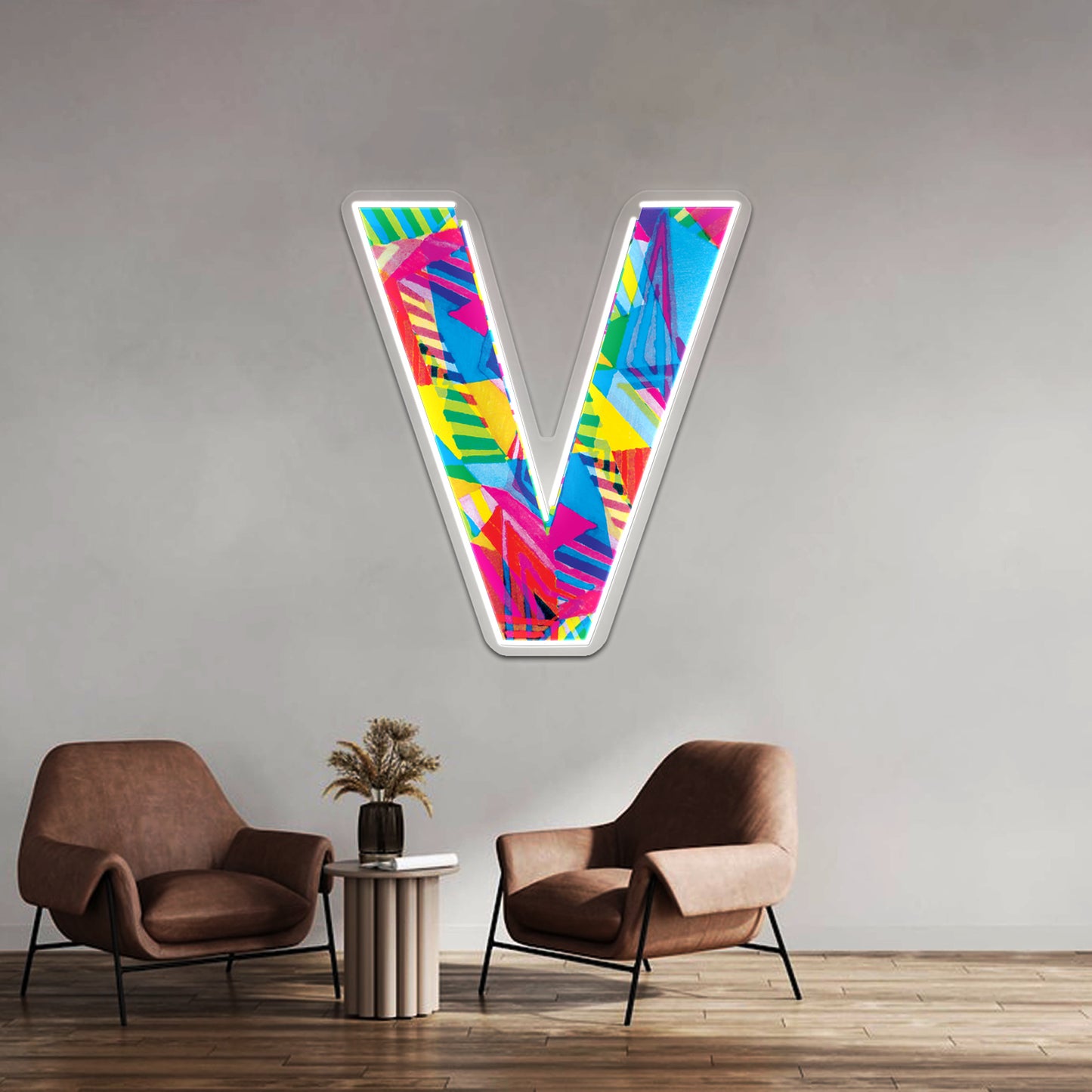 Fun Letter V Wall Artwork Neon Signs