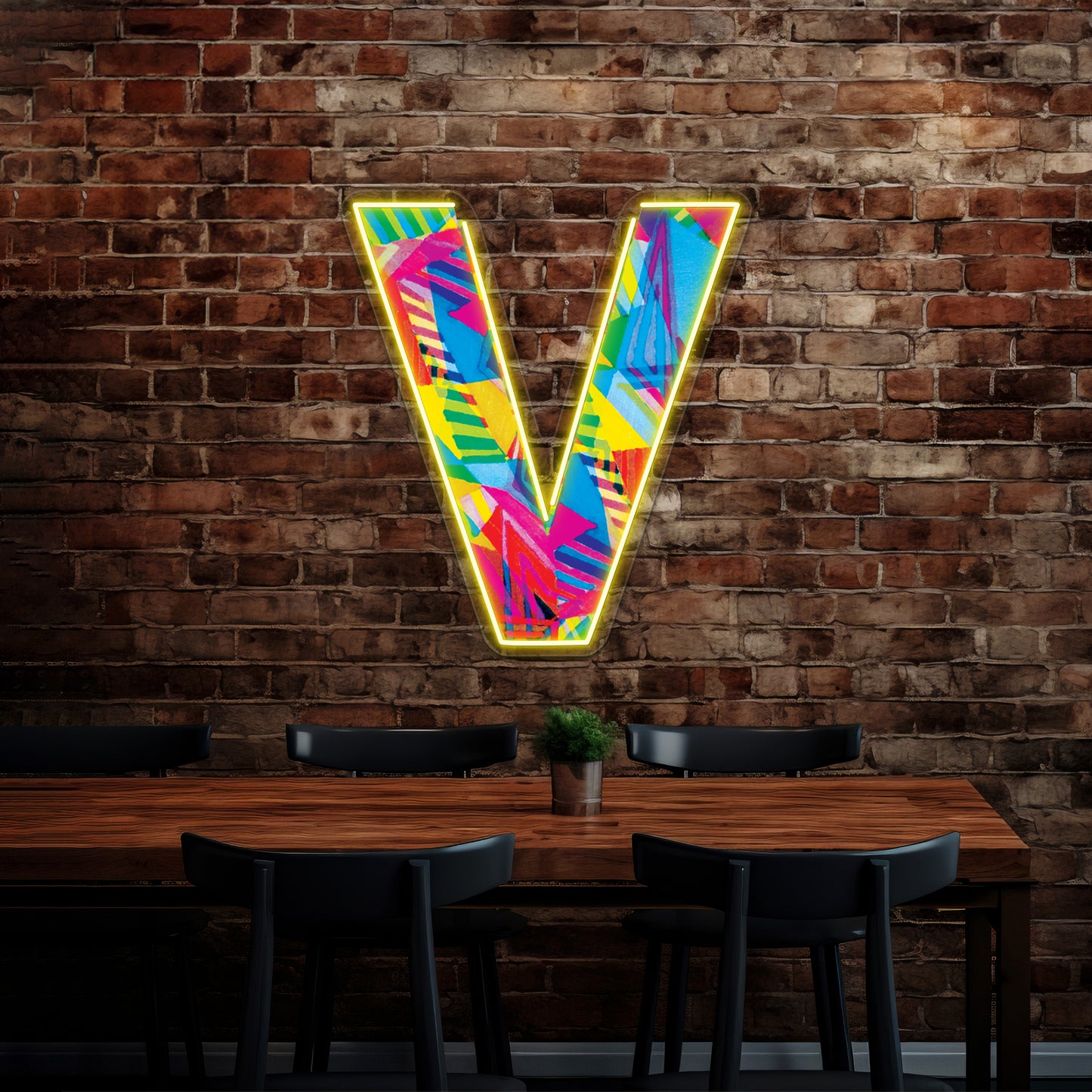 Fun Letter V Wall Artwork Neon Signs