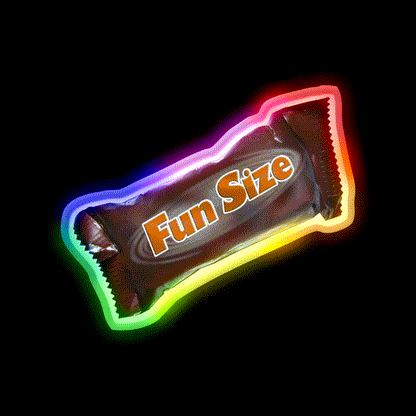 Fun Size Snack Food Led Neon Sign Rgb Color - LED neon sign close-up detail