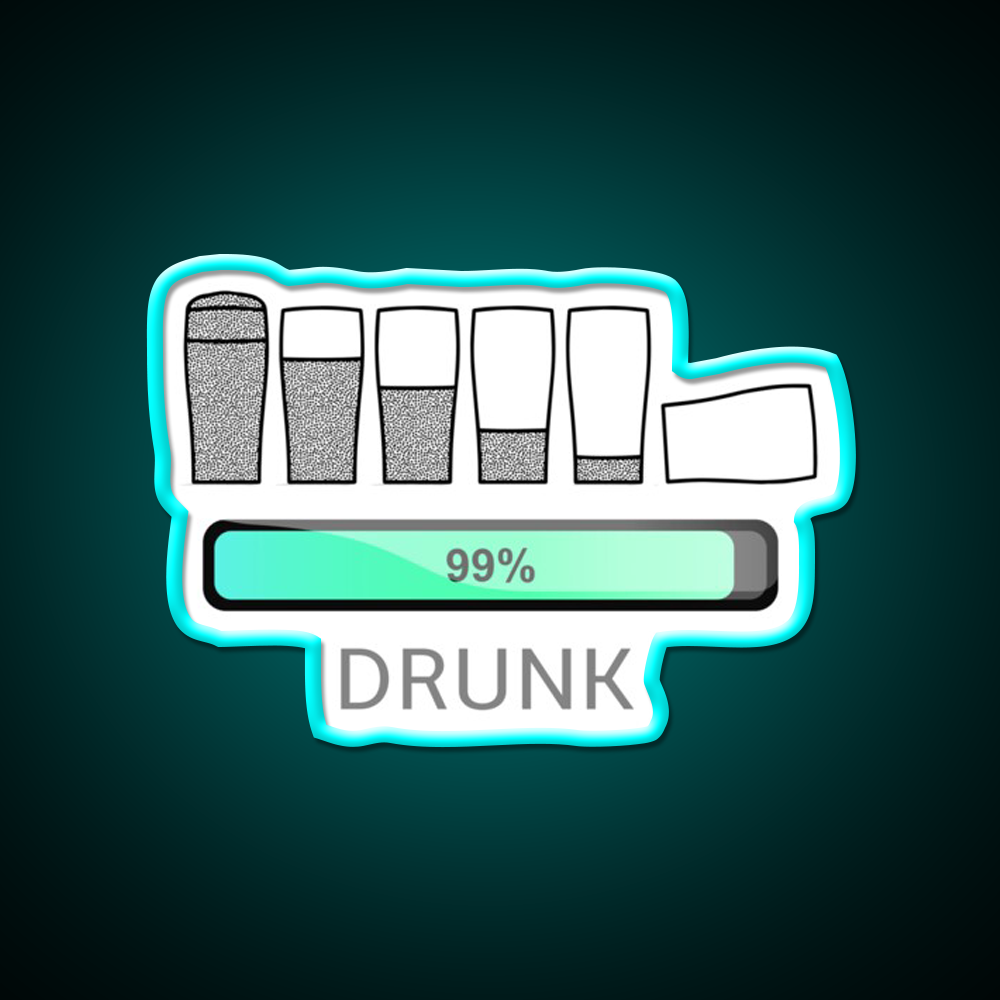 Funny 99 Persent Drunk Man Cave Bar Led Neon Sign Rgb Color