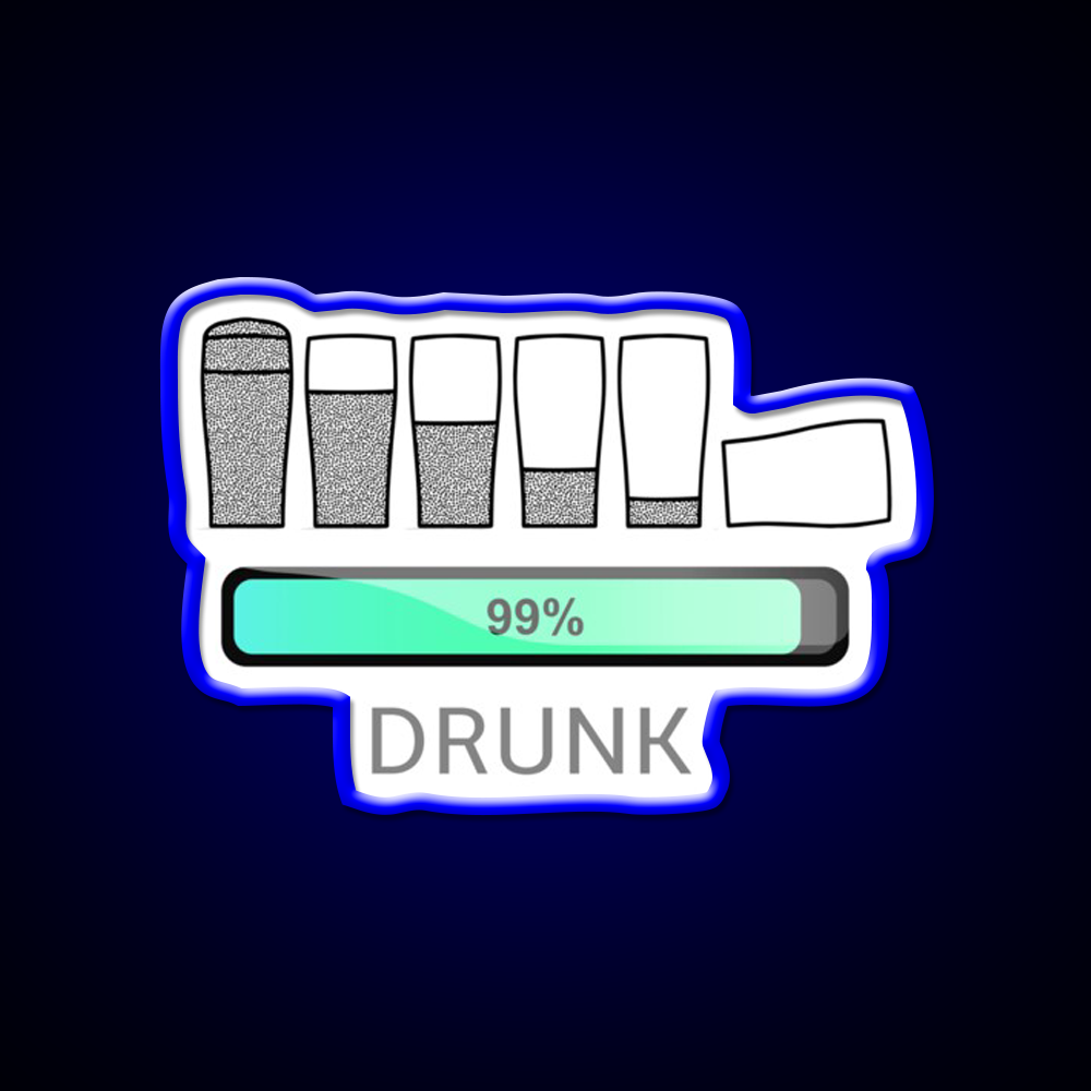 Funny 99 Persent Drunk Man Cave Bar Led Neon Sign Rgb Color - LED neon sign view 5