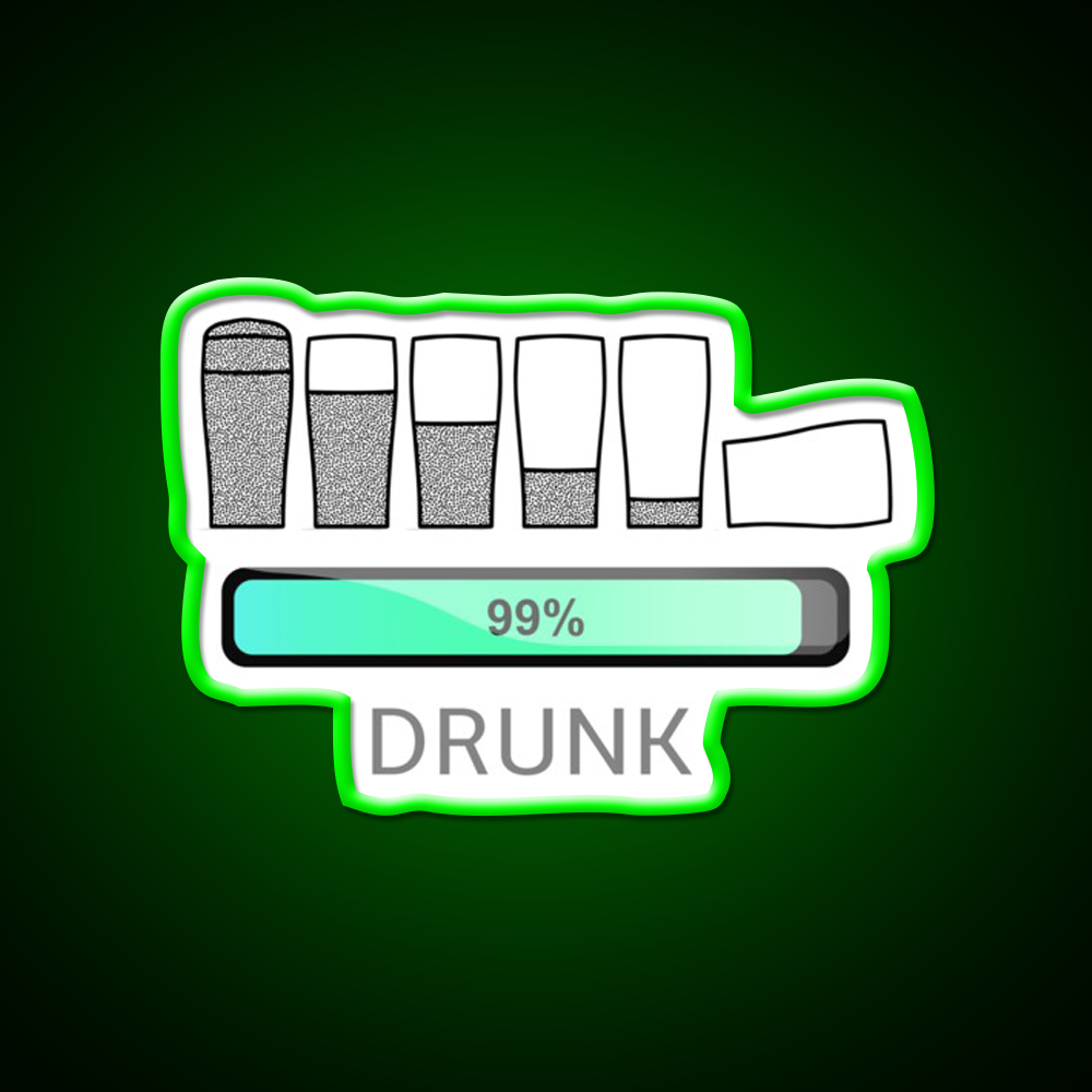 Funny 99 Persent Drunk Man Cave Bar Led Neon Sign Rgb Color - LED neon sign view 8