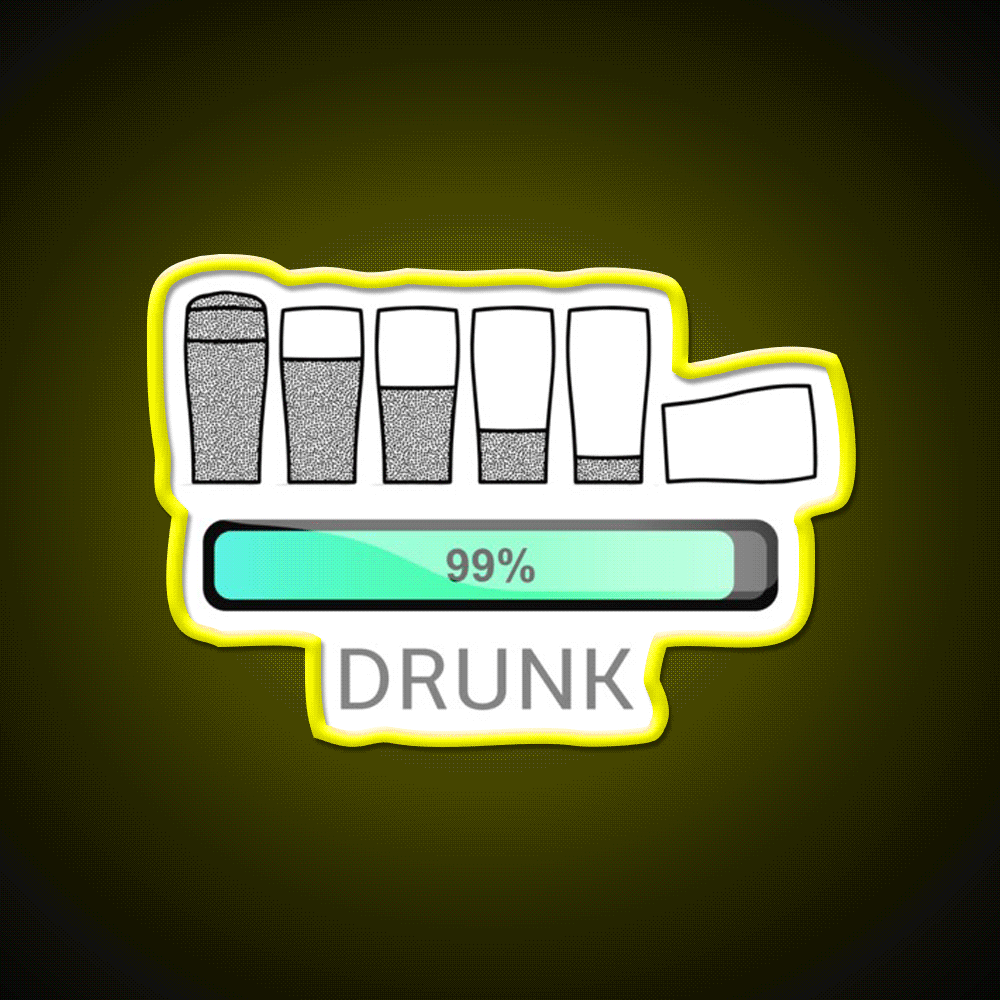 Funny 99 Persent Drunk Man Cave Bar Led Neon Sign Rgb Color