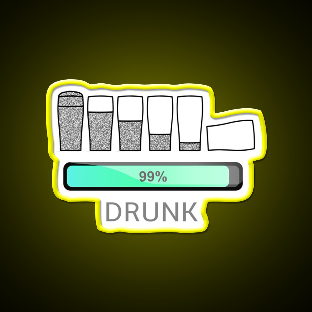 Funny 99 Persent Drunk Man Cave Bar Led Neon Sign Rgb Color - LED neon sign view 7