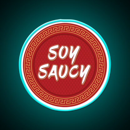 Funny Asian Food Soy Sauce Soy Saucy Led Neon Sign Chinese Food Rgb Color