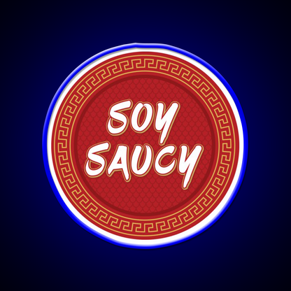 Funny Asian Food Soy Sauce Soy Saucy Led Neon Sign Chinese Food Rgb Color