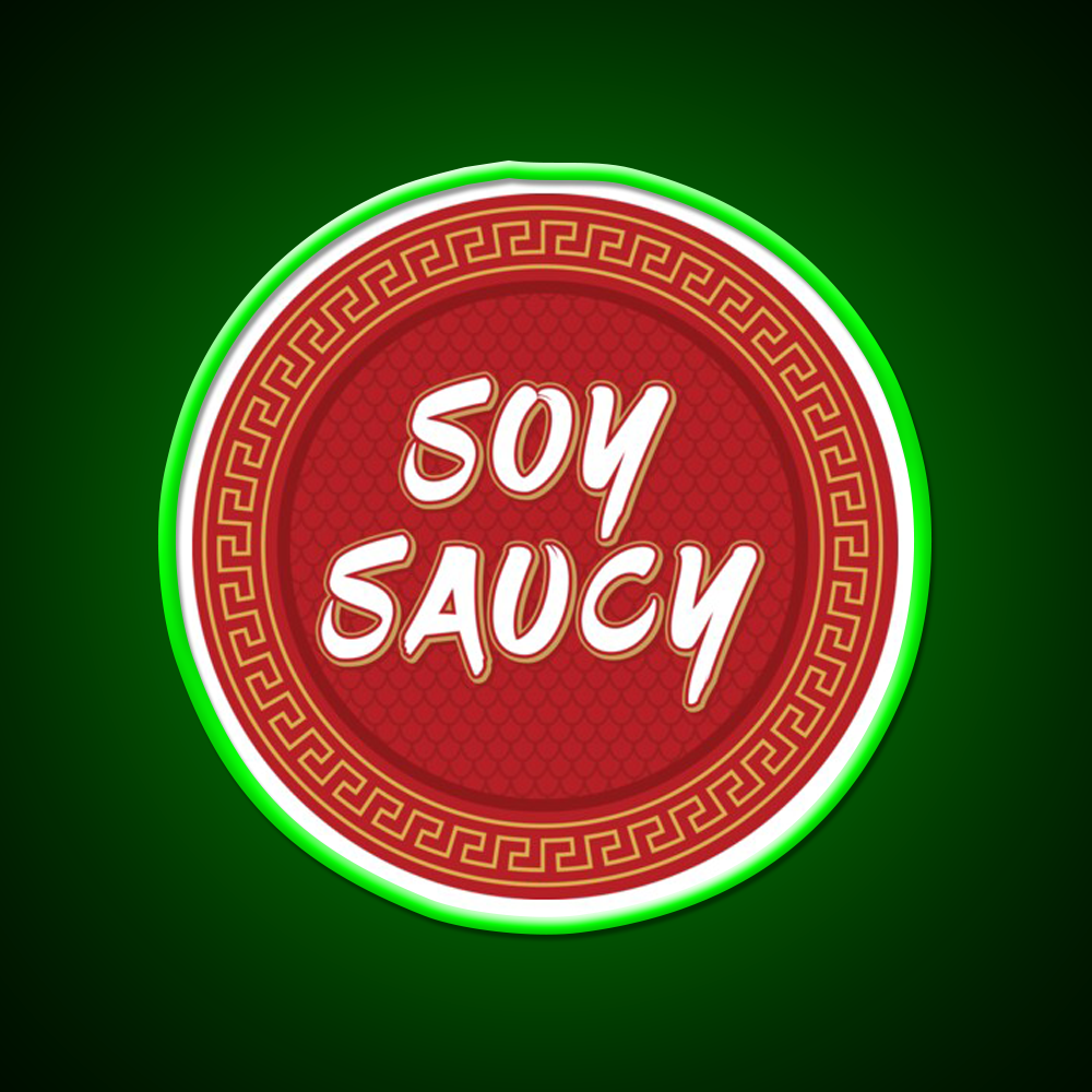 Funny Asian Food Soy Sauce Soy Saucy Led Neon Sign Chinese Food Rgb Color