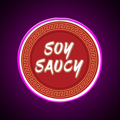 Funny Asian Food Soy Sauce Soy Saucy Led Neon Sign Chinese Food Rgb Color