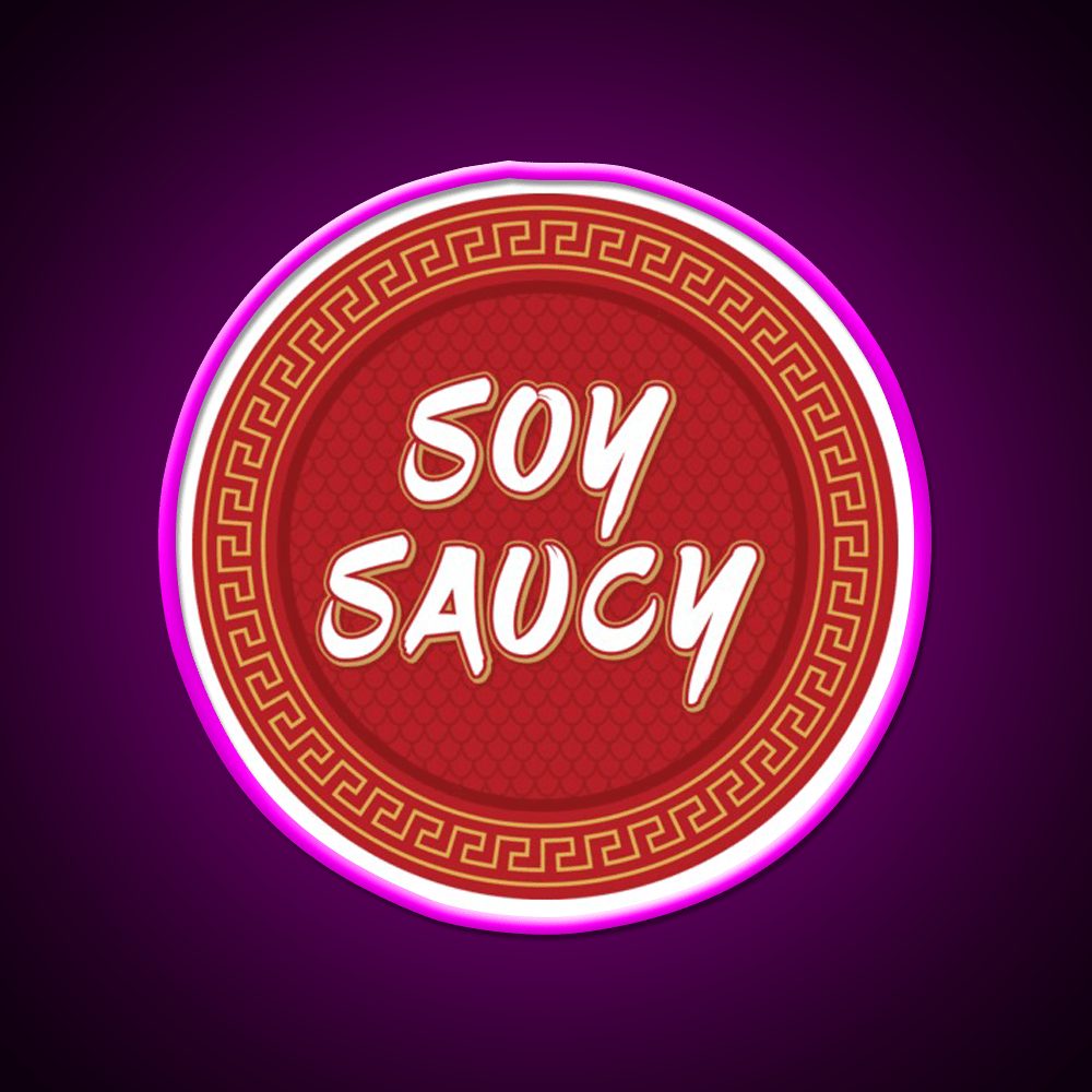 Funny Asian Food Soy Sauce Soy Saucy Led Neon Sign Chinese Food Rgb Color - Shineneon