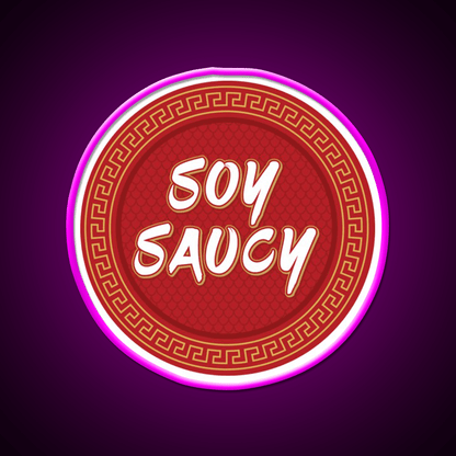 Funny Asian Food Soy Sauce Soy Saucy Led Neon Sign Chinese Food Rgb Color - Shineneon