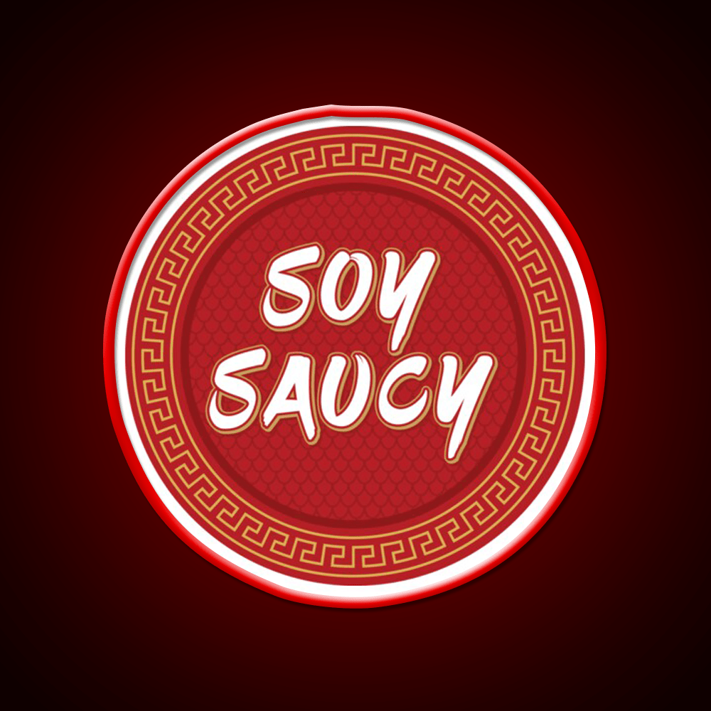 Funny Asian Food Soy Sauce Soy Saucy Led Neon Sign Chinese Food Rgb Color - Shineneon