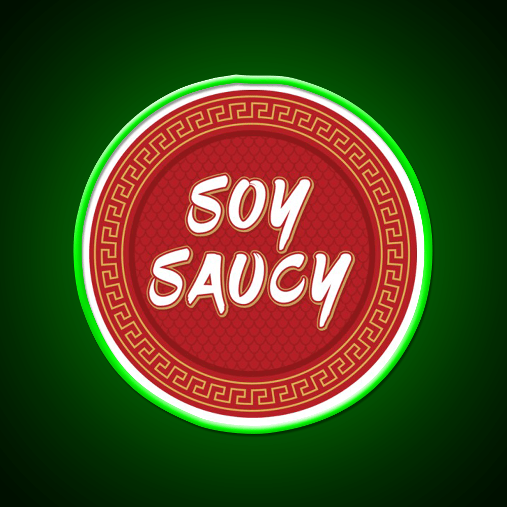Funny Asian Food Soy Sauce Soy Saucy Led Neon Sign Chinese Food Rgb Color - Shineneon