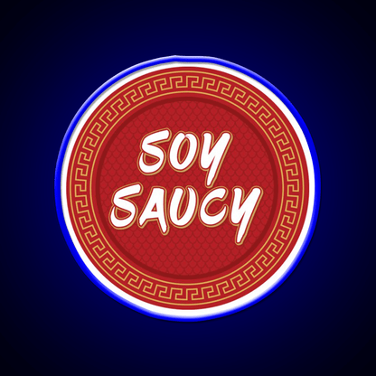 Funny Asian Food Soy Sauce Soy Saucy Led Neon Sign Chinese Food Rgb Color - Shineneon