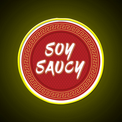 Funny Asian Food Soy Sauce Soy Saucy Led Neon Sign Chinese Food Rgb Color
