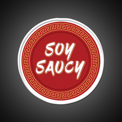 Funny Asian Food Soy Sauce Soy Saucy Led Neon Sign Chinese Food Rgb Color