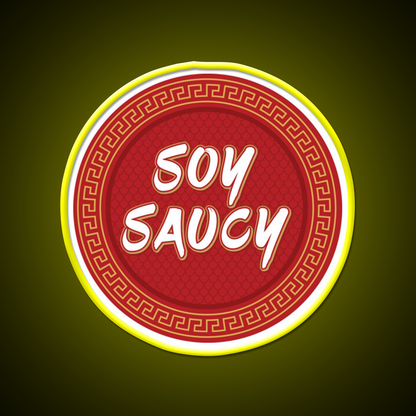 Funny Asian Food Soy Sauce Soy Saucy Led Neon Sign Chinese Food Rgb Color