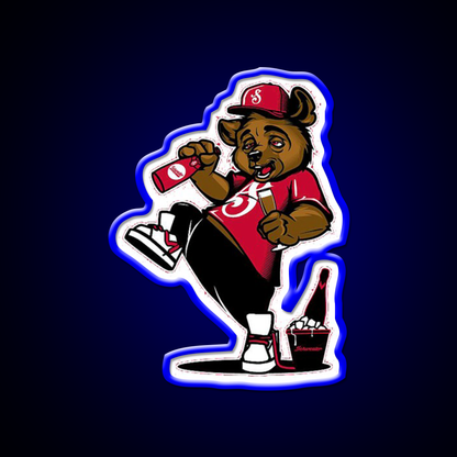 Funny Bear Drinking Beer Man Cave Bar Led Neon Sign - LED neon sign view 5