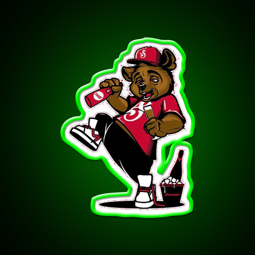 Funny Bear Drinking Beer Man Cave Bar Led Neon Sign - LED neon sign view 8