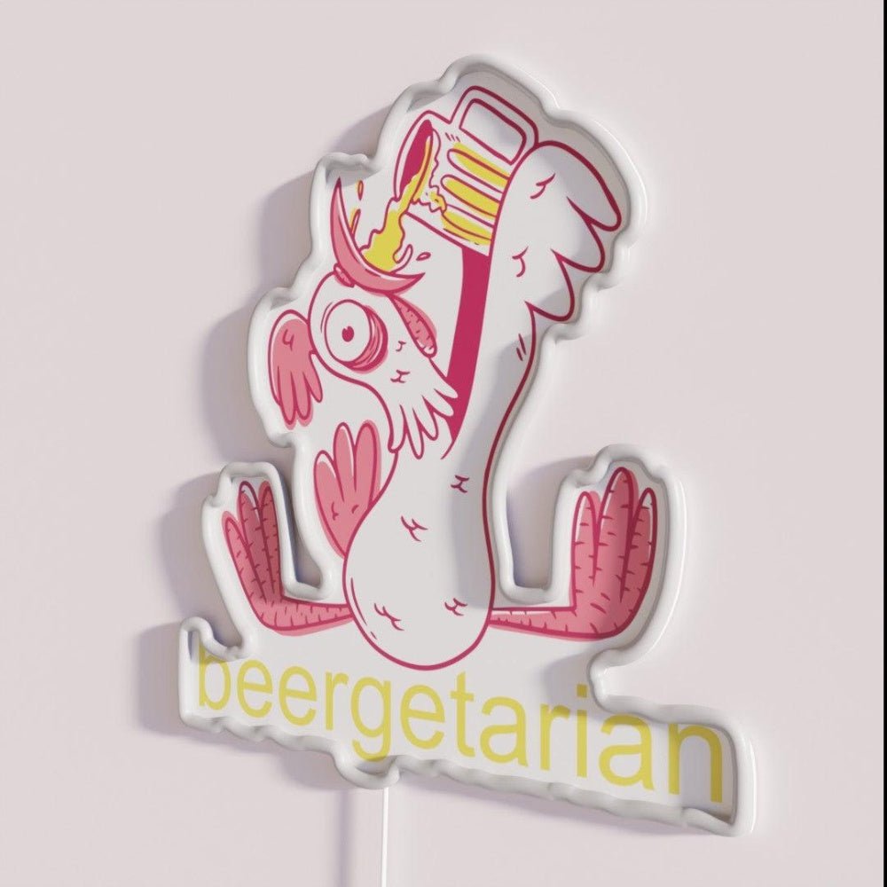 Funny Beer Beergetarian Print Rgb Led Neon Sign - Shineneon
