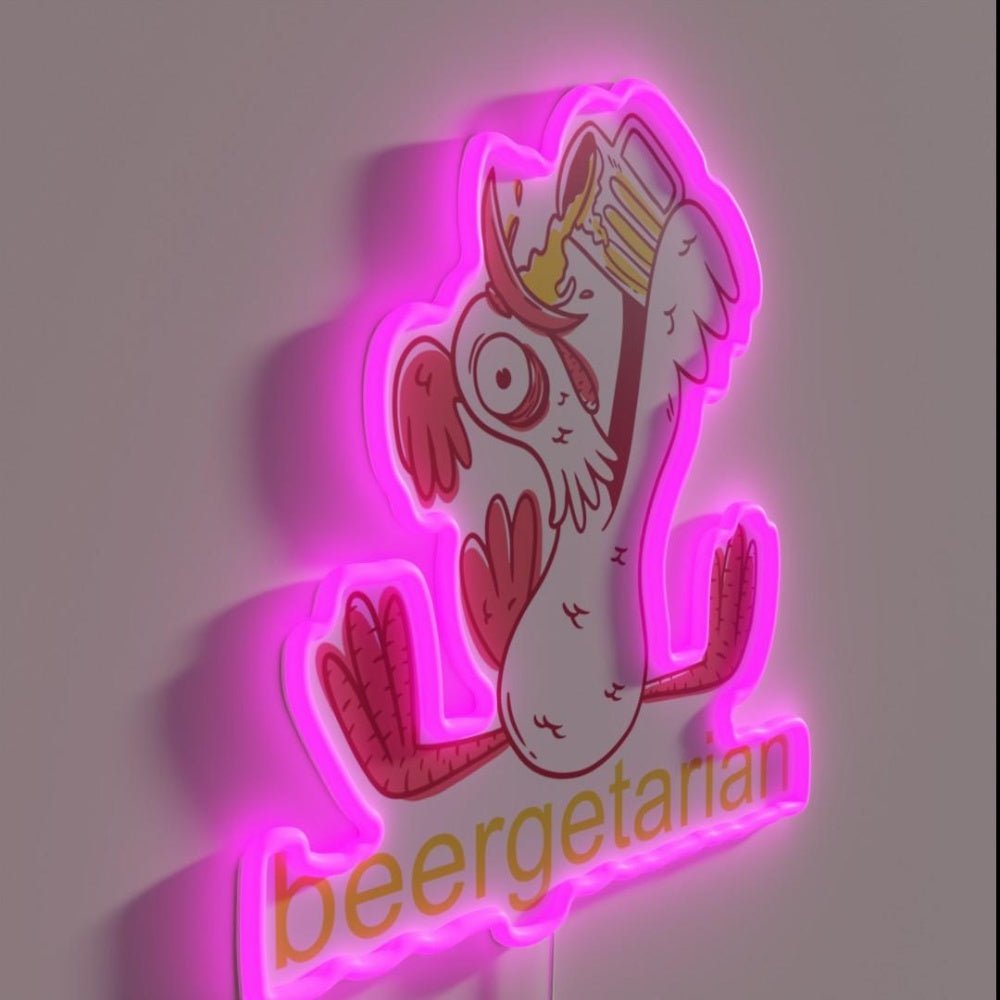 Funny Beer Beergetarian Print Rgb Led Neon Sign - Shineneon
