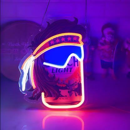 Funny Beer Can USB LED Neon Sign Beer Can Mullet Style Light for Bar Garage Party - Shineneon