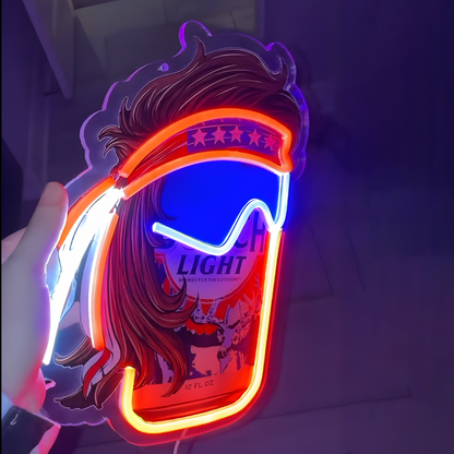 Funny Beer Can USB LED Neon Sign Beer Can Mullet Style Light for Bar Garage Party - Shineneon