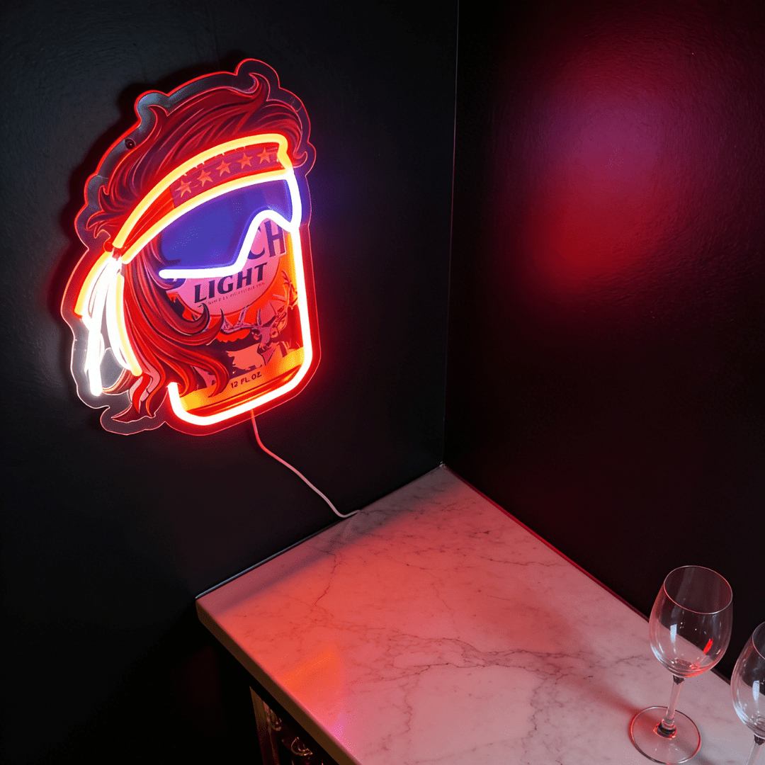 Funny Beer Can USB LED Neon Sign Beer Can Mullet Style Light for Bar Garage Party - Shineneon