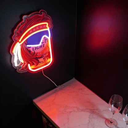 Funny Beer Can USB LED Neon Sign Beer Can Mullet Style Light for Bar Garage Party - Shineneon