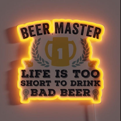 Funny Beer Master For Drinking Beer Lover Rgb Led Neon Sign - Shineneon