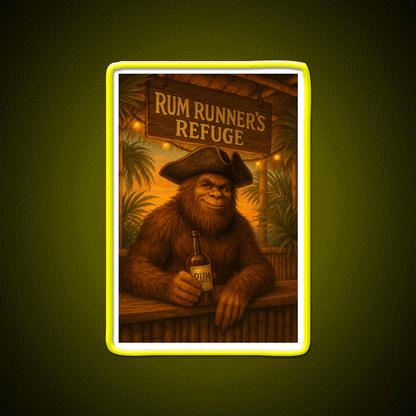 Funny Bigfoot Tiki Bar Runners Refuge Man Cave Bar Led Neon Sign Rgb Color