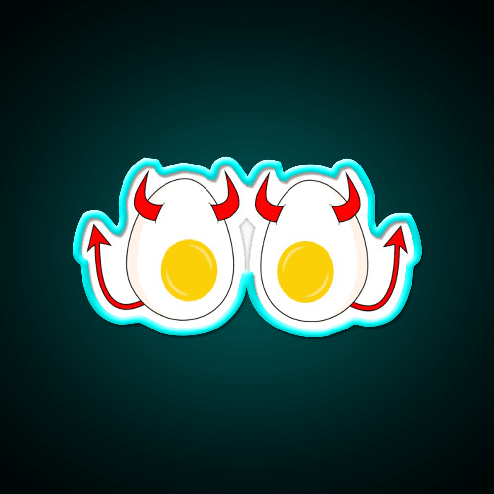 Funny Cartoon Deviled Eggs Snack Food Led Neon Sign Rgb Color - Shineneon