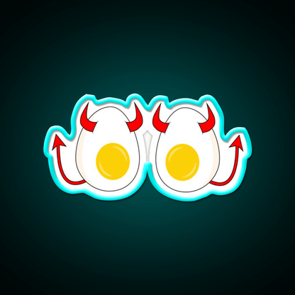 Funny Cartoon Deviled Eggs Snack Food Led Neon Sign Rgb Color - Shineneon