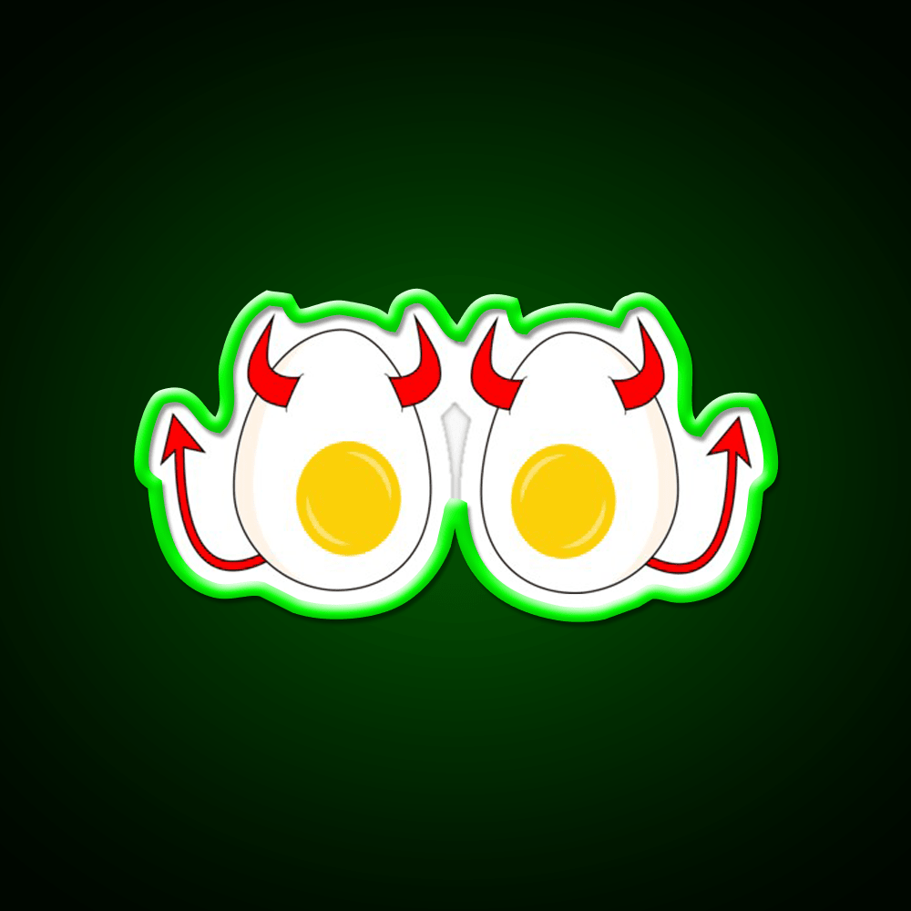 Funny Cartoon Deviled Eggs Snack Food Led Neon Sign Rgb Color - Shineneon