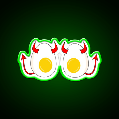 Funny Cartoon Deviled Eggs Snack Food Led Neon Sign Rgb Color - Shineneon