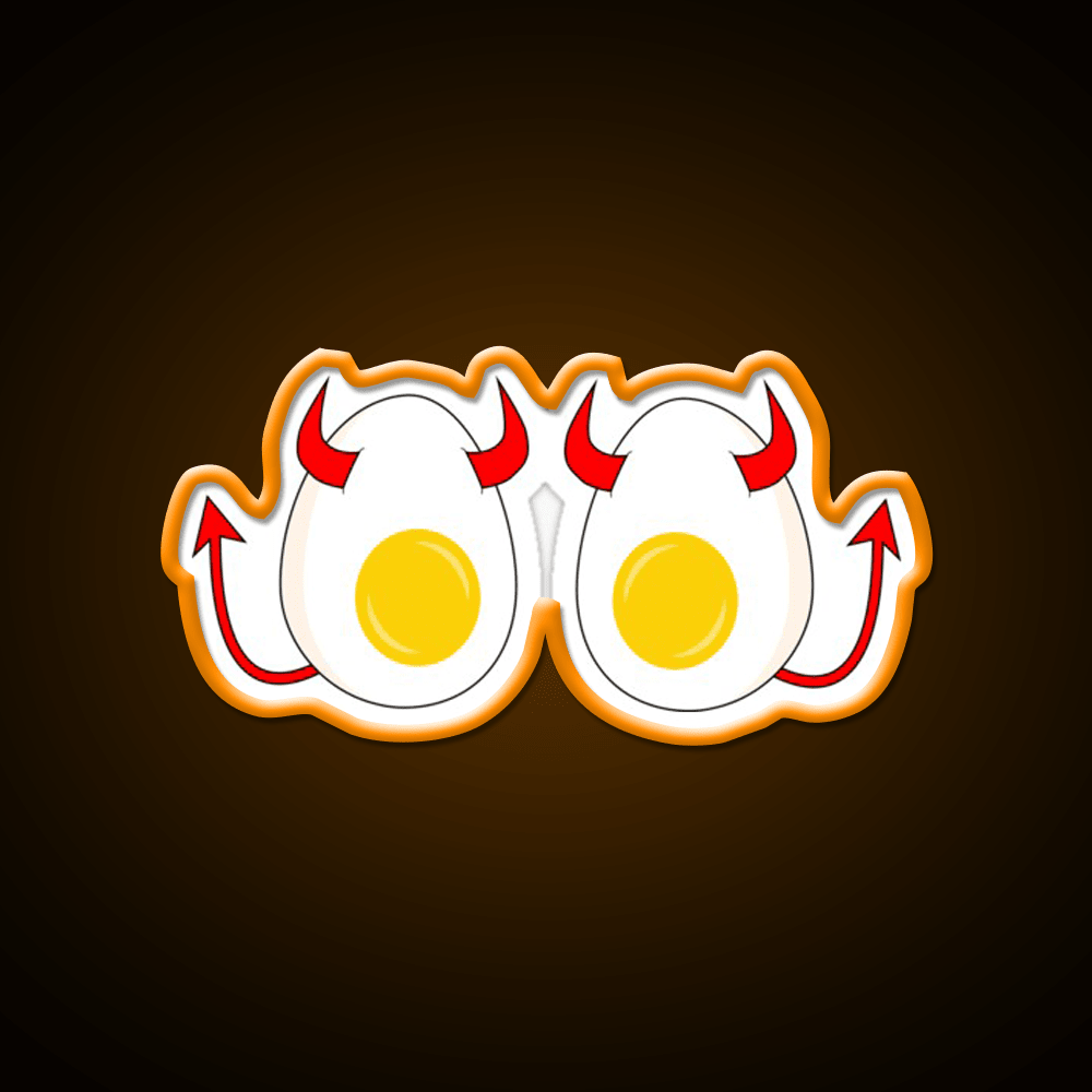 Funny Cartoon Deviled Eggs Snack Food Led Neon Sign Rgb Color - Shineneon